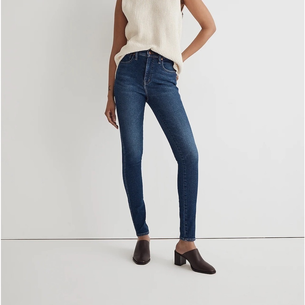 Madewell high rise skinny jeans Sz 31 tall blue denim EUC